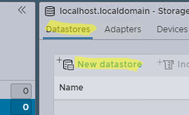 создать datastore в vsphere hypervisor