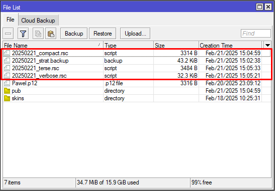Файлы экспорта конфигурации MikroTik в формате RSC