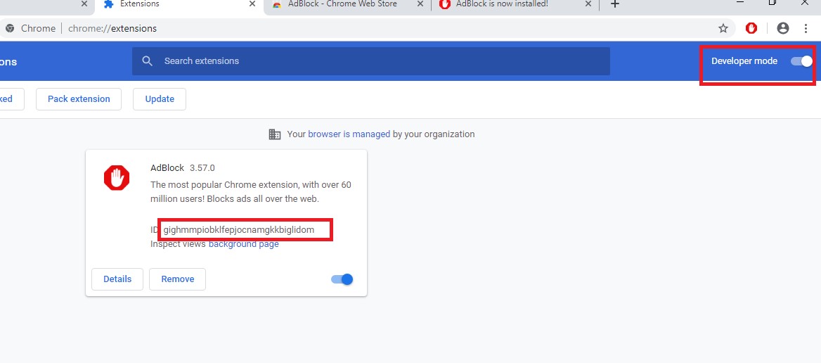 получить id extension в chrome