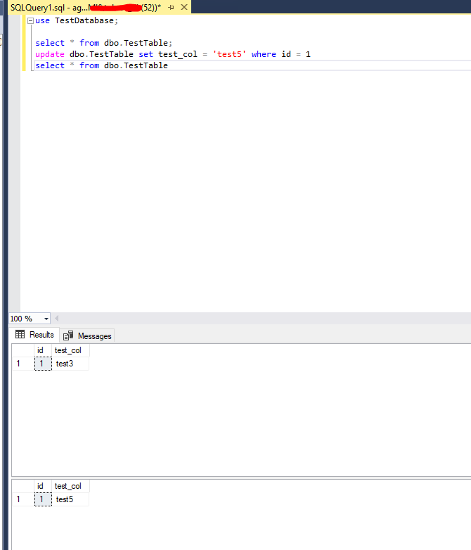 тестовый sql запрос, проверка always on