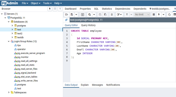 Query Tool: использование SQL запросов в PostgreSQL