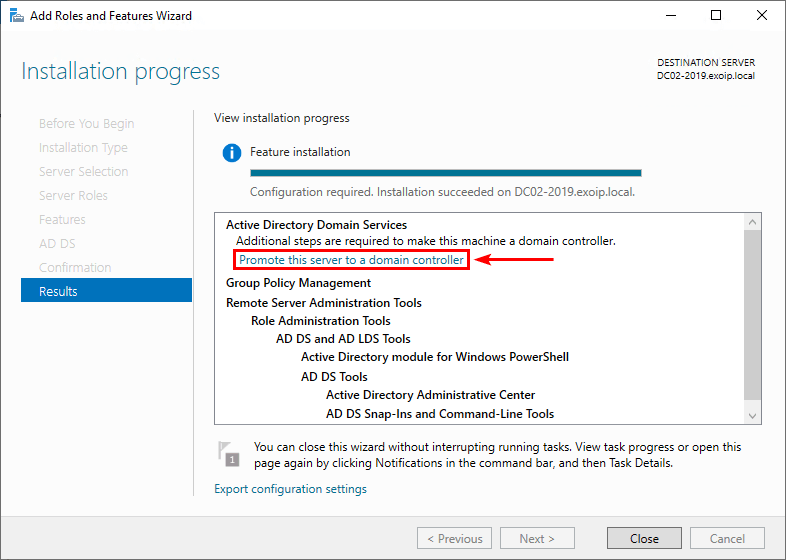 Promote this server to a domain controller