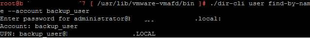 dir-cli user modify --account backup_user --password-never-expires