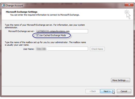 Use Cached Exchange Mode