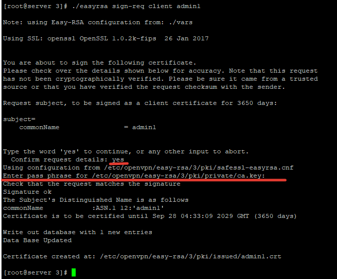 easyrsa генерация ключей клиента для openvpn