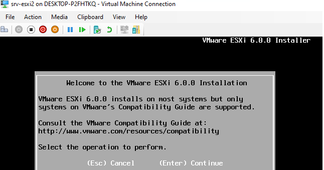 мастер установки vmware esxi