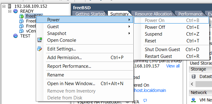 power managment vm