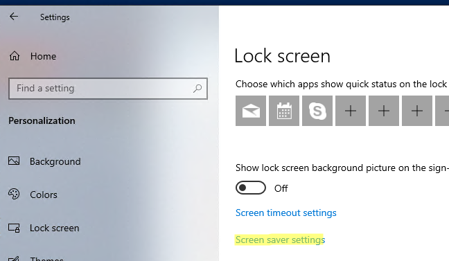 Настроить параметры экранной заставки в Windows