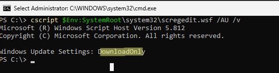 scregedit.wsf настройки windows update