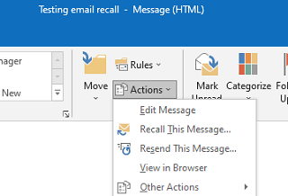 Recall This Message Как отменить отправку (отозвать) письмо