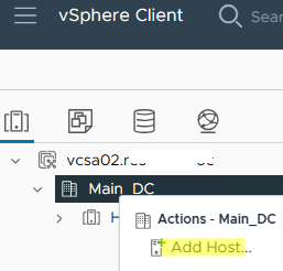 Добавить ESXi в vCenter
