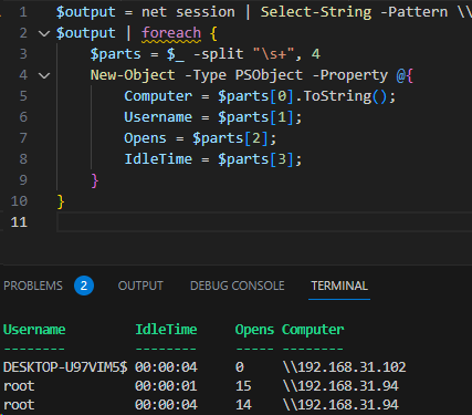 PowerShell скрипт для автоматического отключений клиентов при превышении количество одновременных подключений