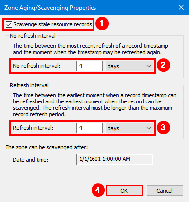 Настройка интервалов No-refresh и Refresh для DNS-зоны