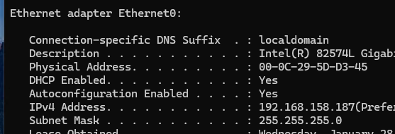 ipconfig - проверить что ipv6 адрес у сетевого отсутствует 