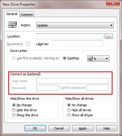 Подключить сетевой диск через Group Policy Preferences