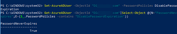 Azure AD user - срок действия пароля