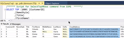 содержимое столбца бд azure sql зашифровано