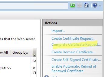 Complete Certificate Request