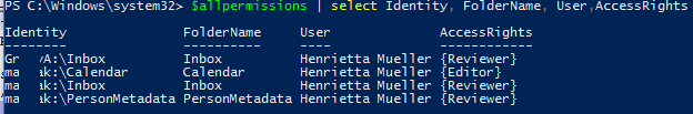 PowerShell скрипт для поиска папок в ящиках Exchange, на которые даны права пользователю