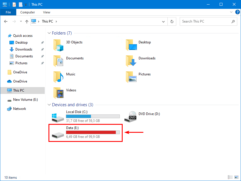 GPT-диск Windows перед преобразованием в MBR