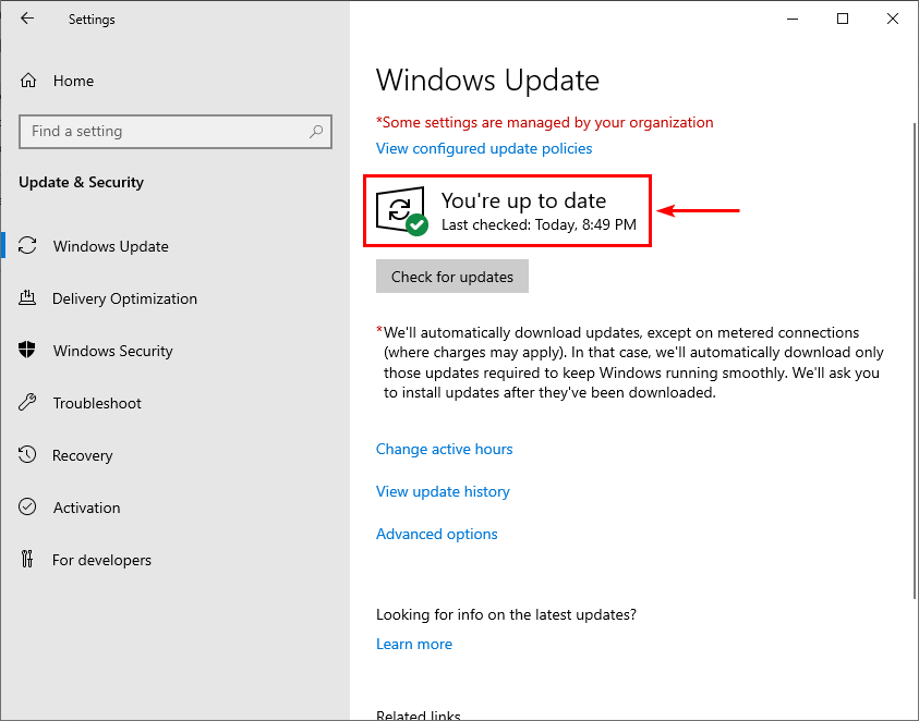 Проверка обновлений после перезагрузки Windows Server