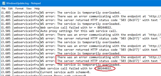 файл журнала windowsupdate.log