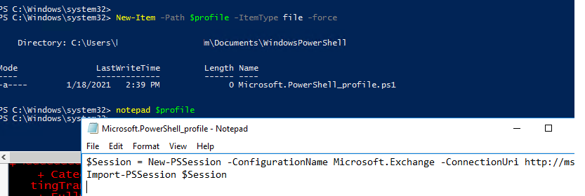 создать профиль powershell для автоматического запуска команда при запуске консоли