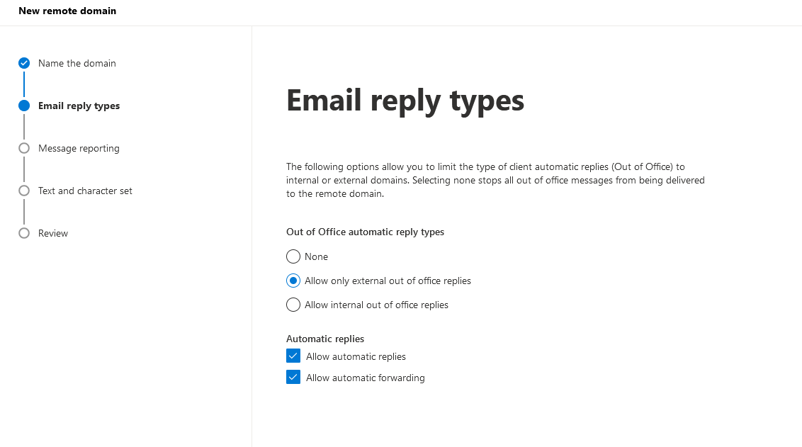 Microsoft 365 Remoter Domains разрешить переадресацию -> Allow automatic forwarding