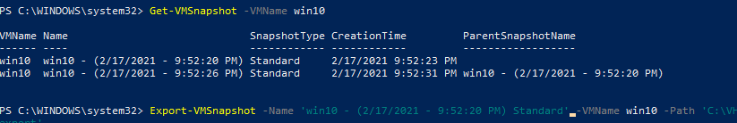 Export-VMSnapshot