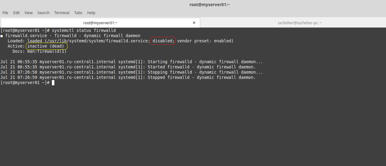 firewalld отключить в centos