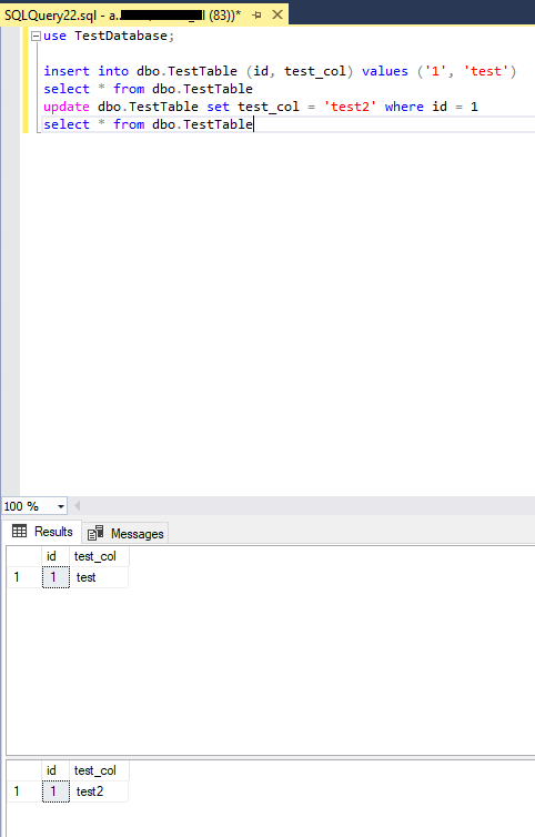 тестовый sql запрос в always on
