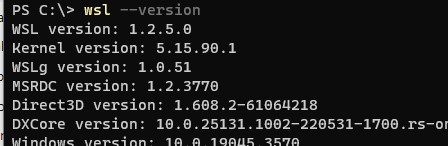 версия wsl в windows