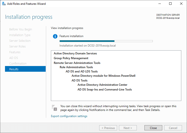 Установка роли Active Directory Domain Services