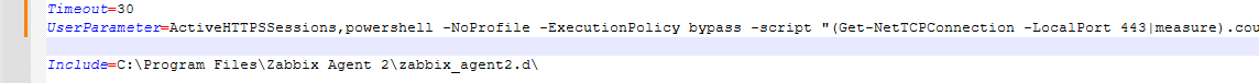 Настройка метрики UserParameter в агенте, который полуачает данные из powershell скрипта