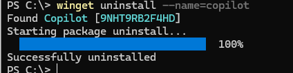 winget uninstall copilot
