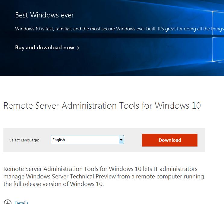 RSAT для Windows 10