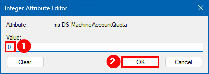 Установка ms-DS-MachineAccountQuota в 0