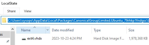 файл vhdx образа диска в linux wsl