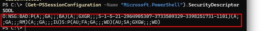Скопировать и применить строку SecurityDescriptorSDDL