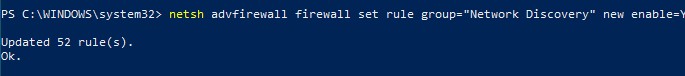 netsh разрешить трафик network discovery в windows firewall