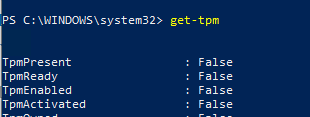 Get-TPM - проверить наличие TPM