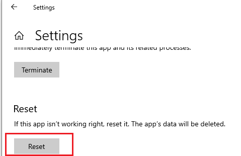 сброс настроек приложения Settings в Windows 10