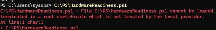Не запускается подписанный PowerShell скриптов - сертификат не доверенный