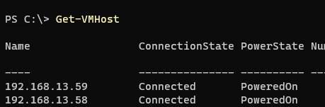 Get-VMHost - список хостов ESXi добавленных на vCenter