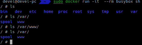 linux команды в docker образе busybox 