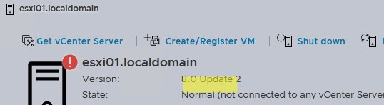 Узнать версию образа ESXi на сервере