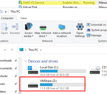 Общий диск Proxmox появится в проводнике Windows