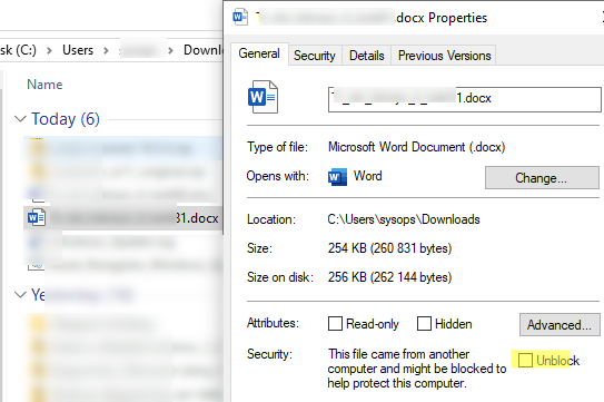Разблокировать файл через проводник Windows