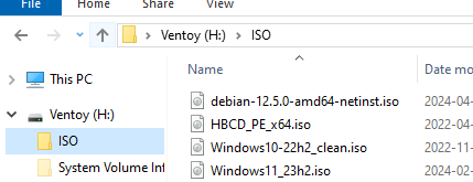 Установочный ISO образы операционных систем на USB флешке ventoy