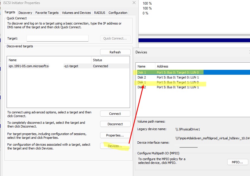 iscsi несколько путей к дискам